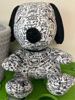 Peanuts Black and White Doodle Snoopy Plush